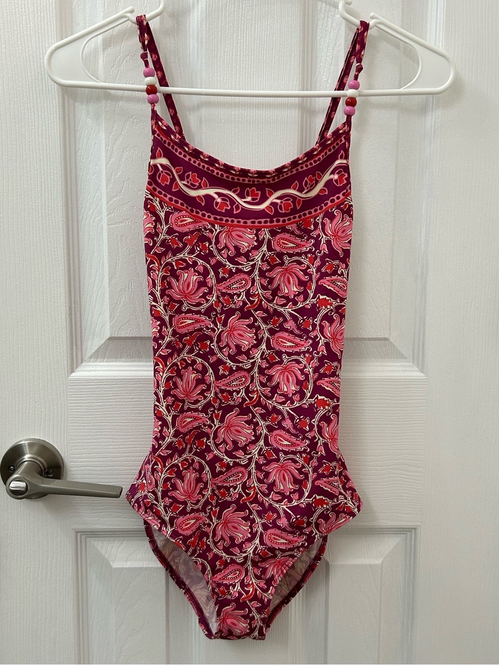 Mini Boden Girls Pink Shades Paisley One-Piece Swimsuit